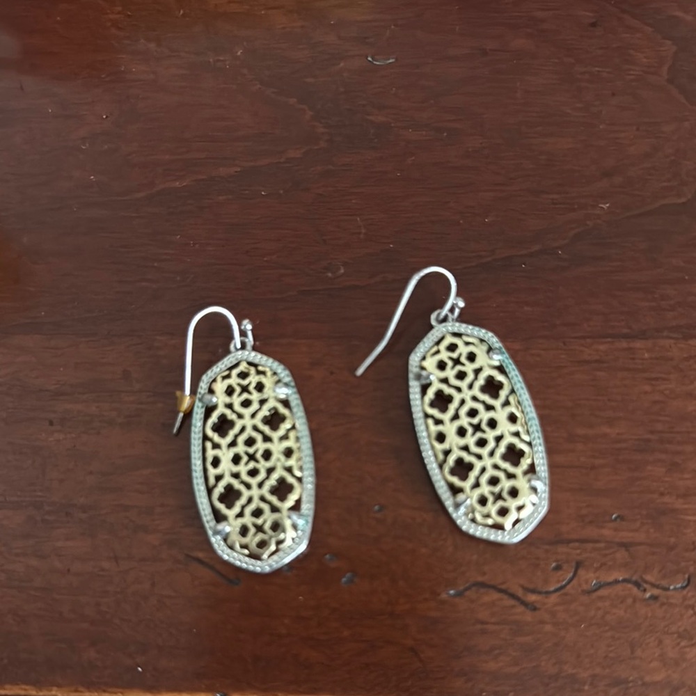 Elegant Silver and Gold Dangle Earrings